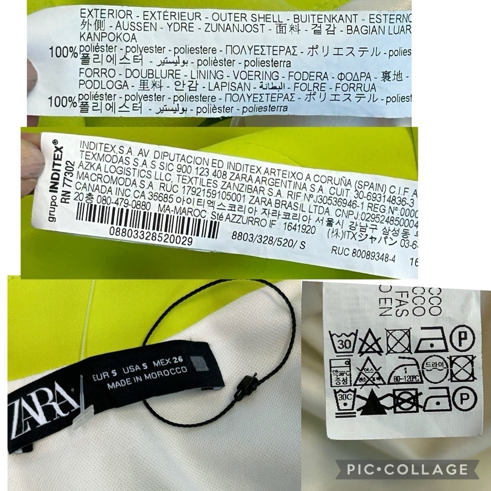 Zara Women's lime green short sleeve V-neck bodycon Cocktail Dress Sz S NWOT - Picture 14 of 14